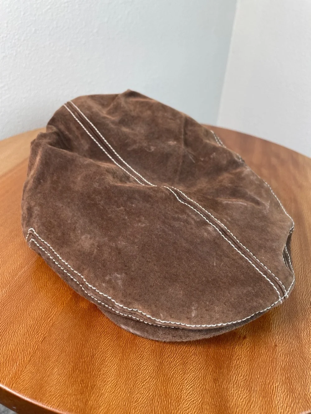 Goorin Brown Leather Flatcap Cap Cabbie Newsboy Size Medium